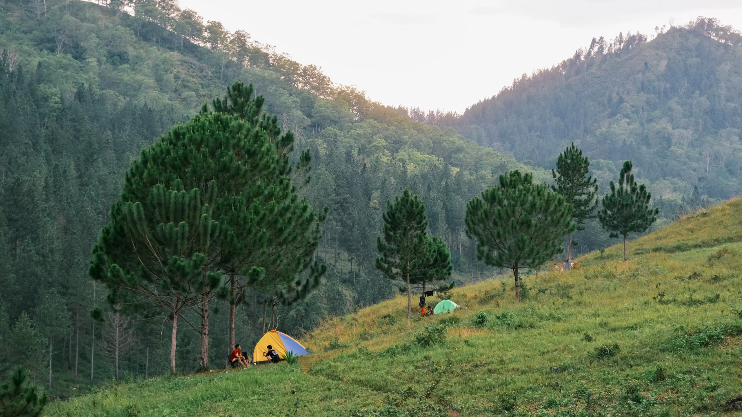 Somewhere in Sabangan with campers pitching their tents